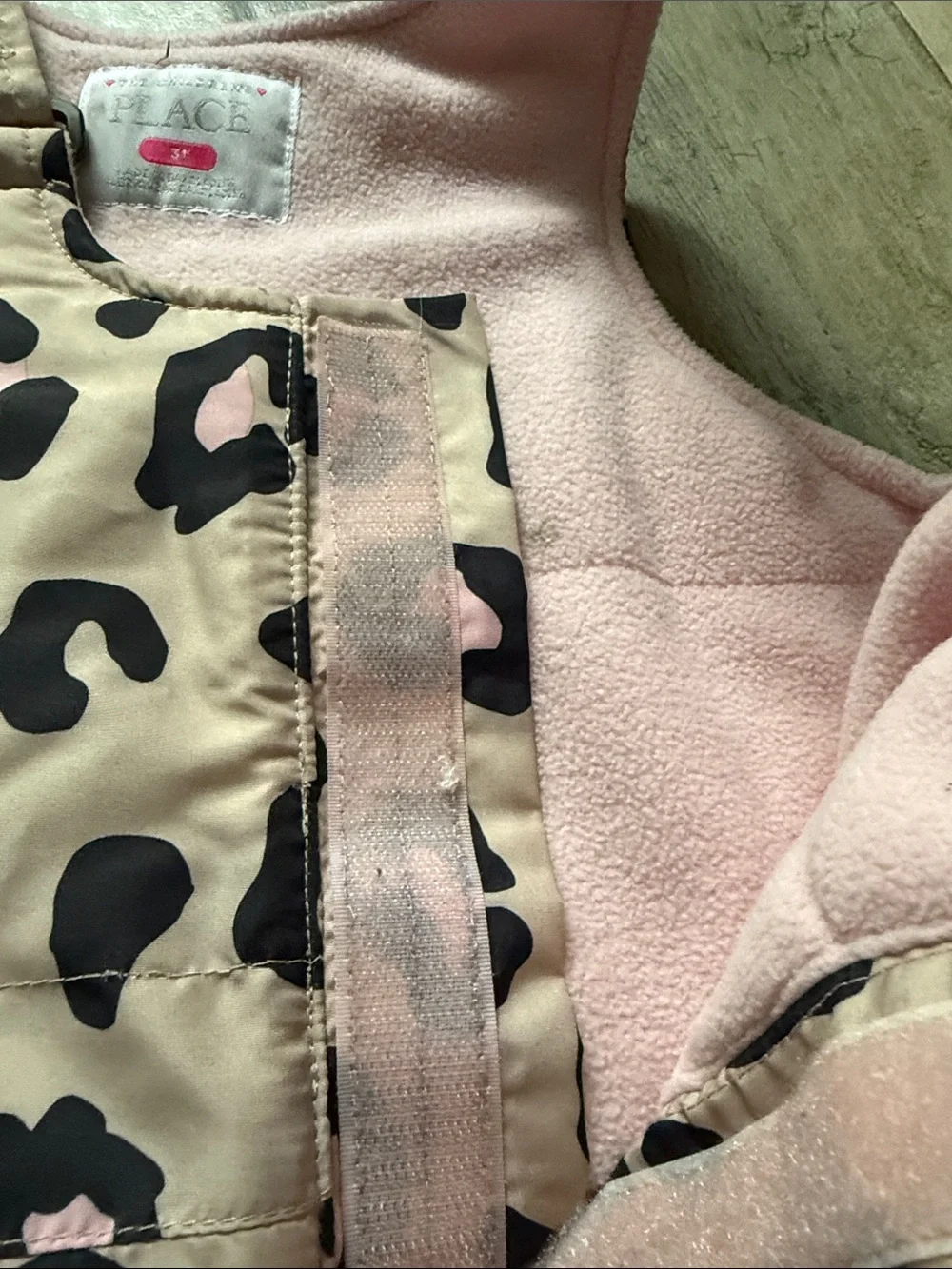 The Children's Place Pink and Black Leopard Print Snow Overalls
